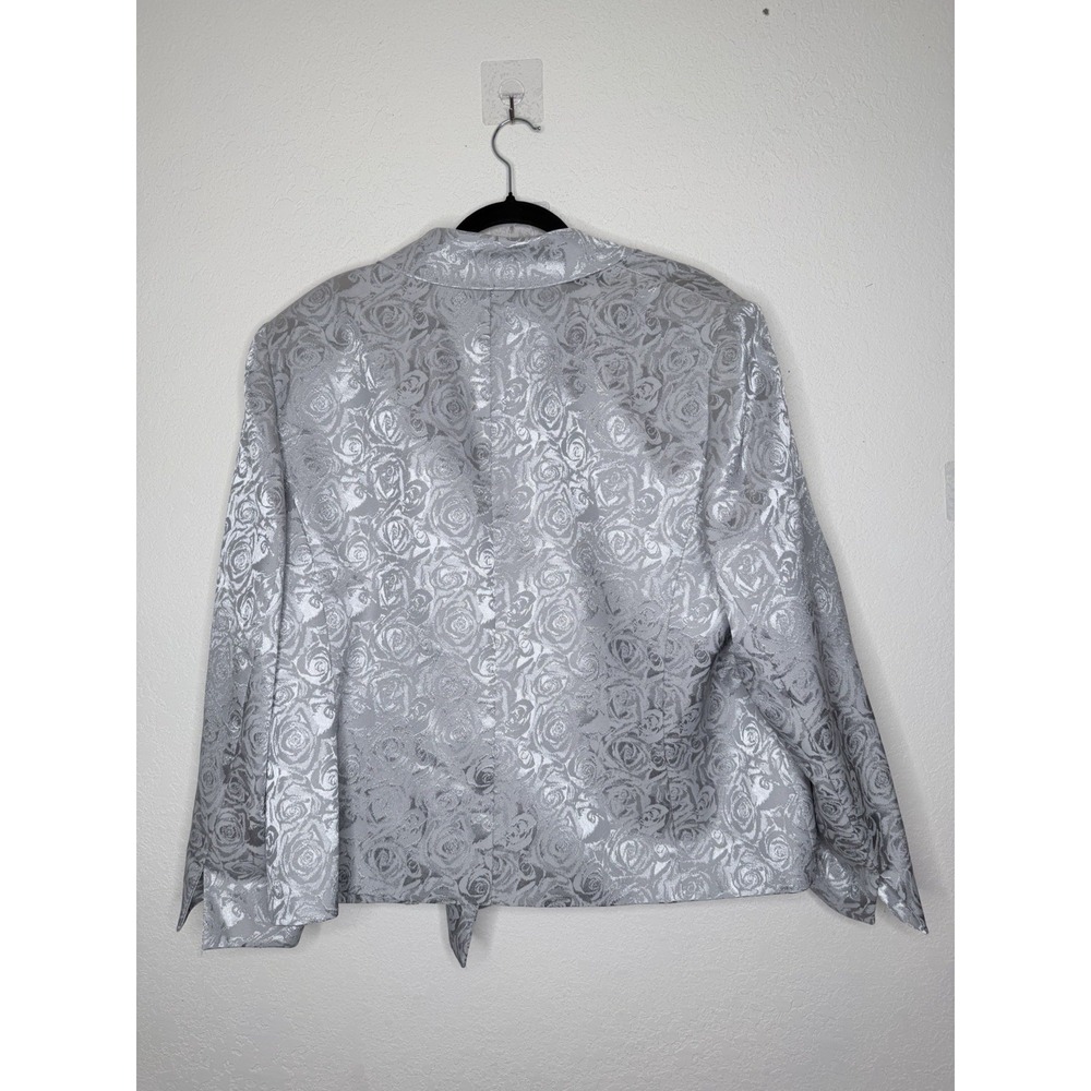Le Suit 2PC Skirt Suit Womens 22W Silver Mother of the Bride Wedding Formal Plus - Picture 6 of 16